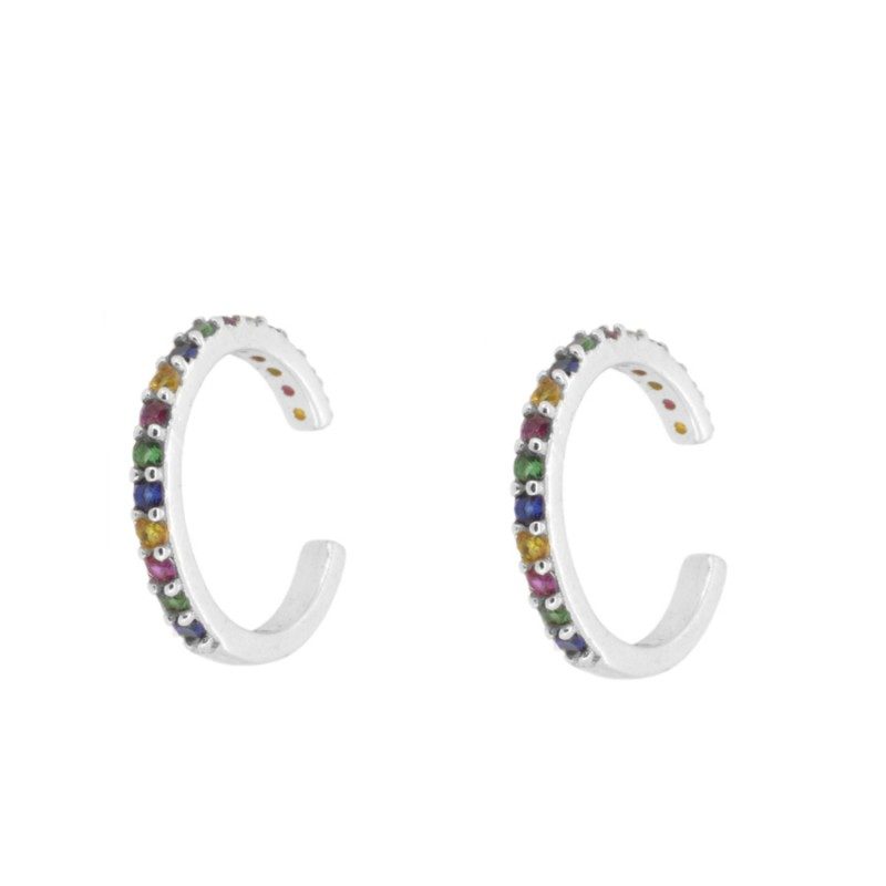 Ear Cuff circonitas colores en plata