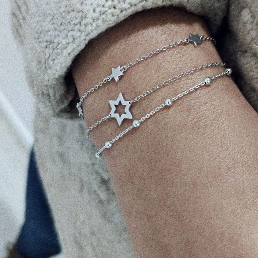 Pulsera estrella en plata